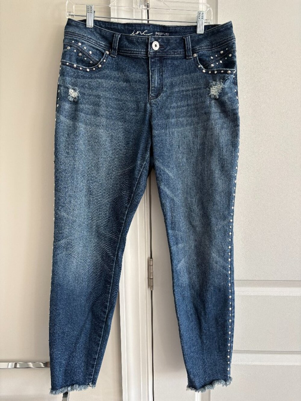 INC International Concepts Curvy 5-Pocket Riveted Jeans Skinny Style - SZ 10
